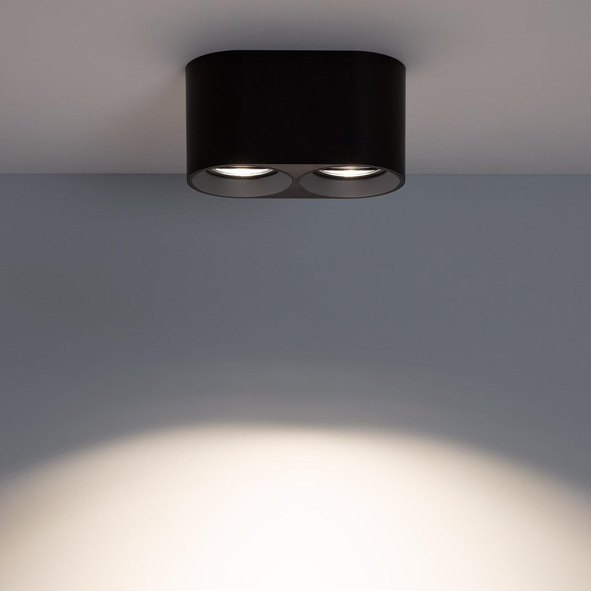 Aplique de Techo Doble Negro con Bombilla GU10 Space