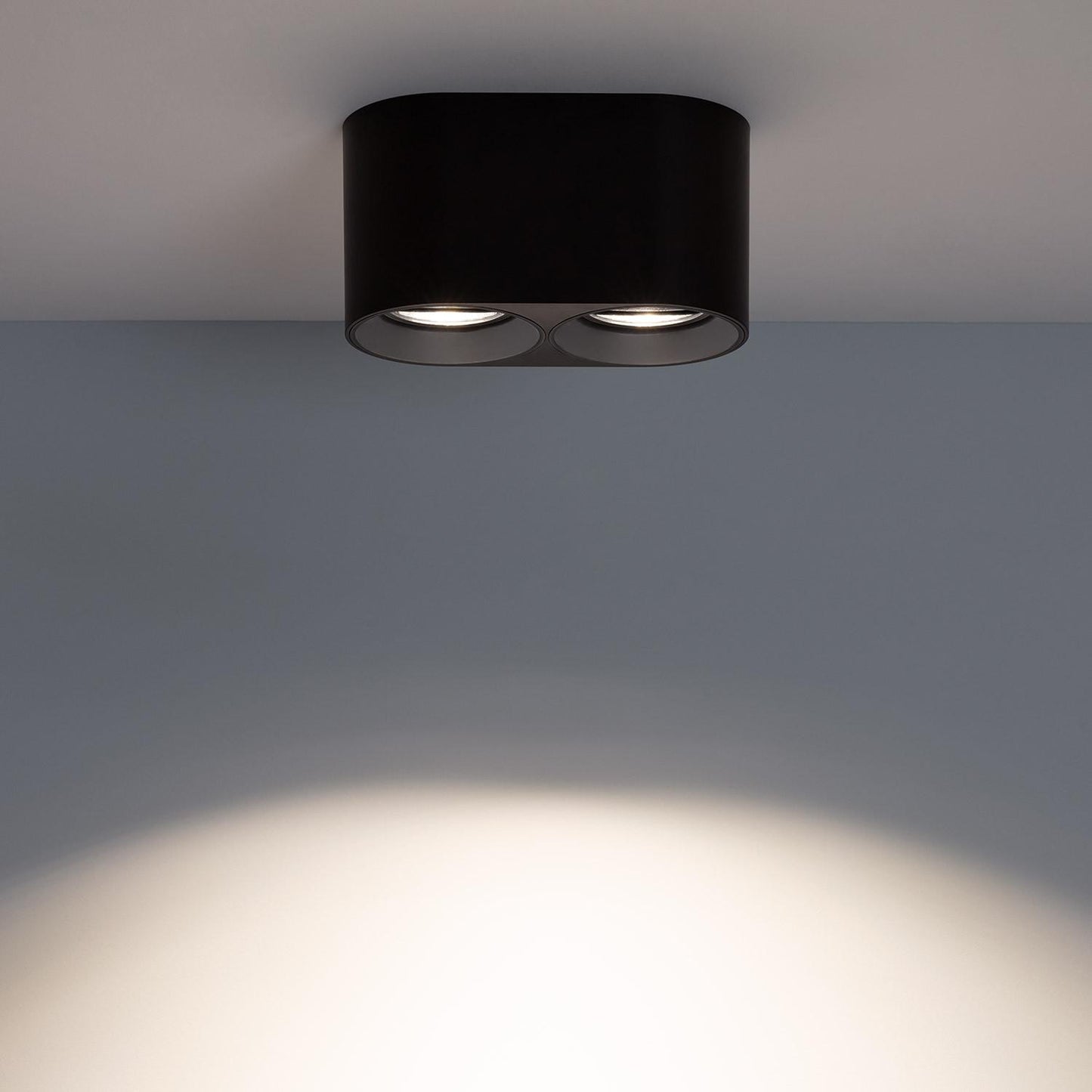 Aplique de Techo Doble Negro con Bombilla GU10 Space
