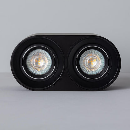 Aplique de Techo Doble Negro con Bombilla GU10 Space