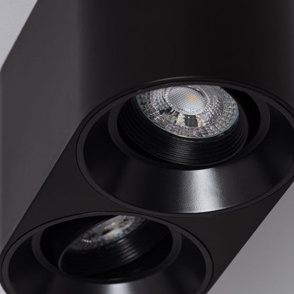 Aplique de Techo Doble Negro con Bombilla GU10 Space