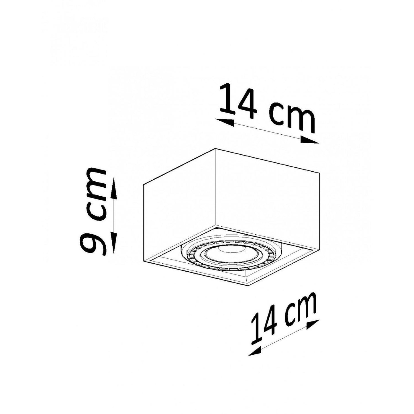 Aplique de Techo Quatro 1 Hormigón SOLLUX