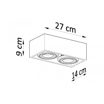 Aplique de Techo Quatro 2 Hormigón SOLLUX