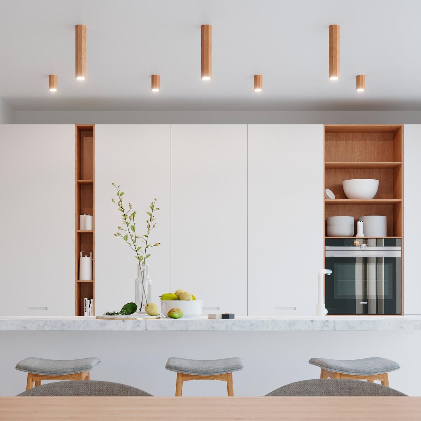 Aplique de Techo Zeke 10 Madera SOLLUX
