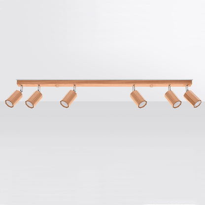 Aplique de Techo Zeke 6 Madera SOLLUX