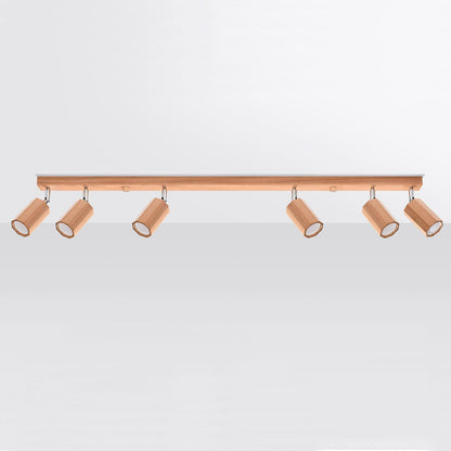Aplique de Techo Zeke 6 Madera SOLLUX