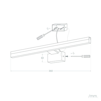 Aplique Espejo Baño Aluminio Lenny 7W