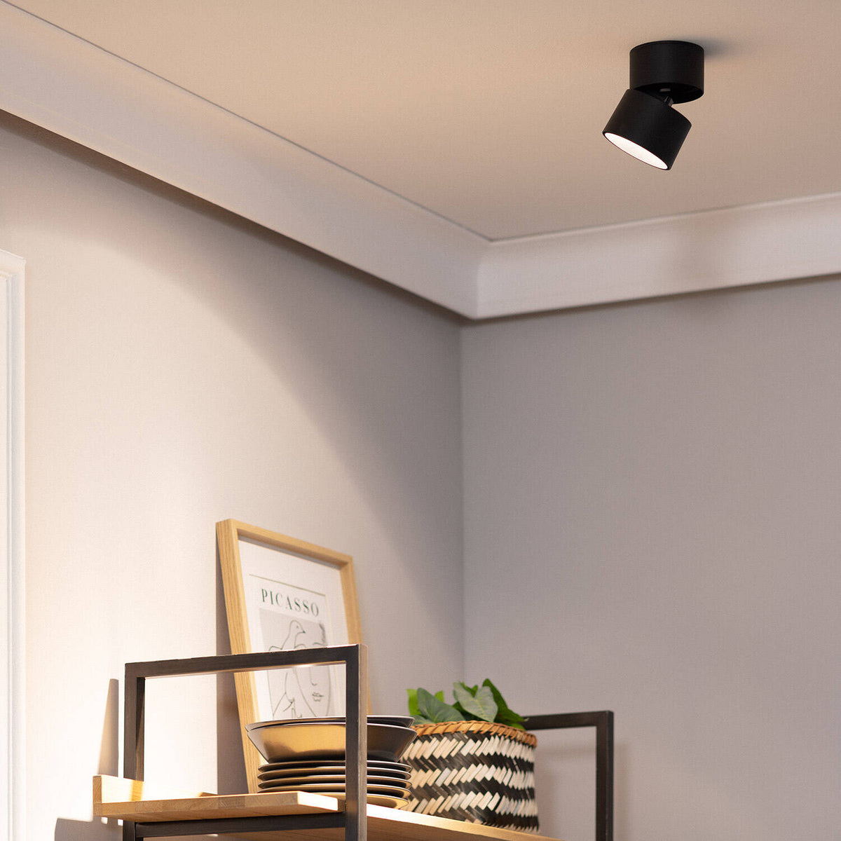 Aplique LED 15W de Aluminio Circular Negro New Onuba