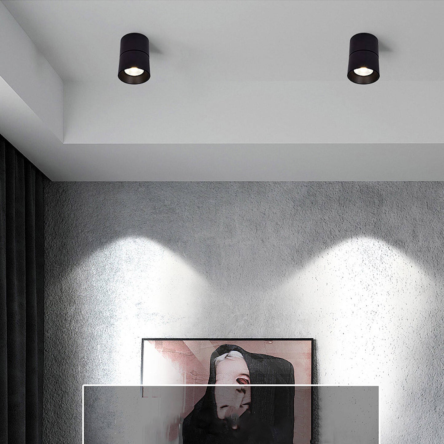 Aplique LED 30W de Aluminio Circular Negro New Onuba