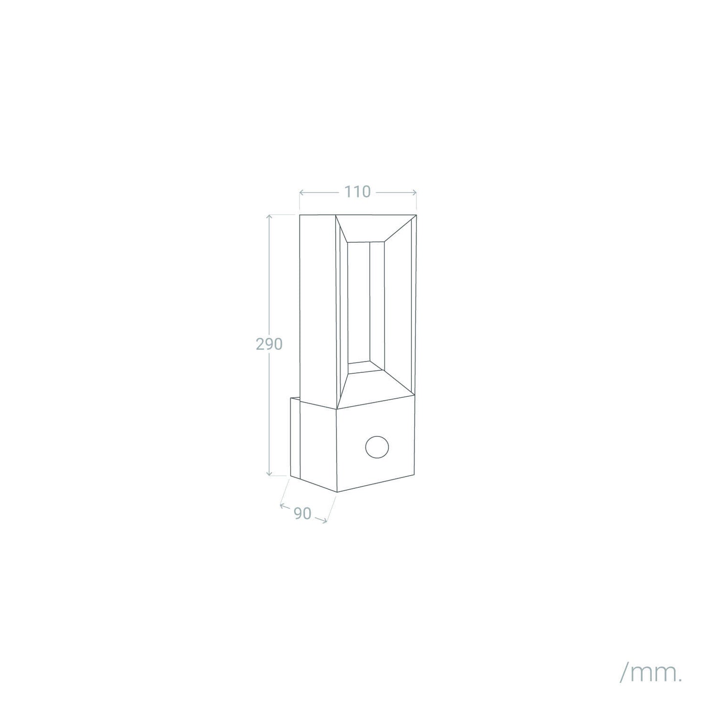 Aplique Pared Exterior LED Aluminio 10W Trimel Con sensor Movimiento