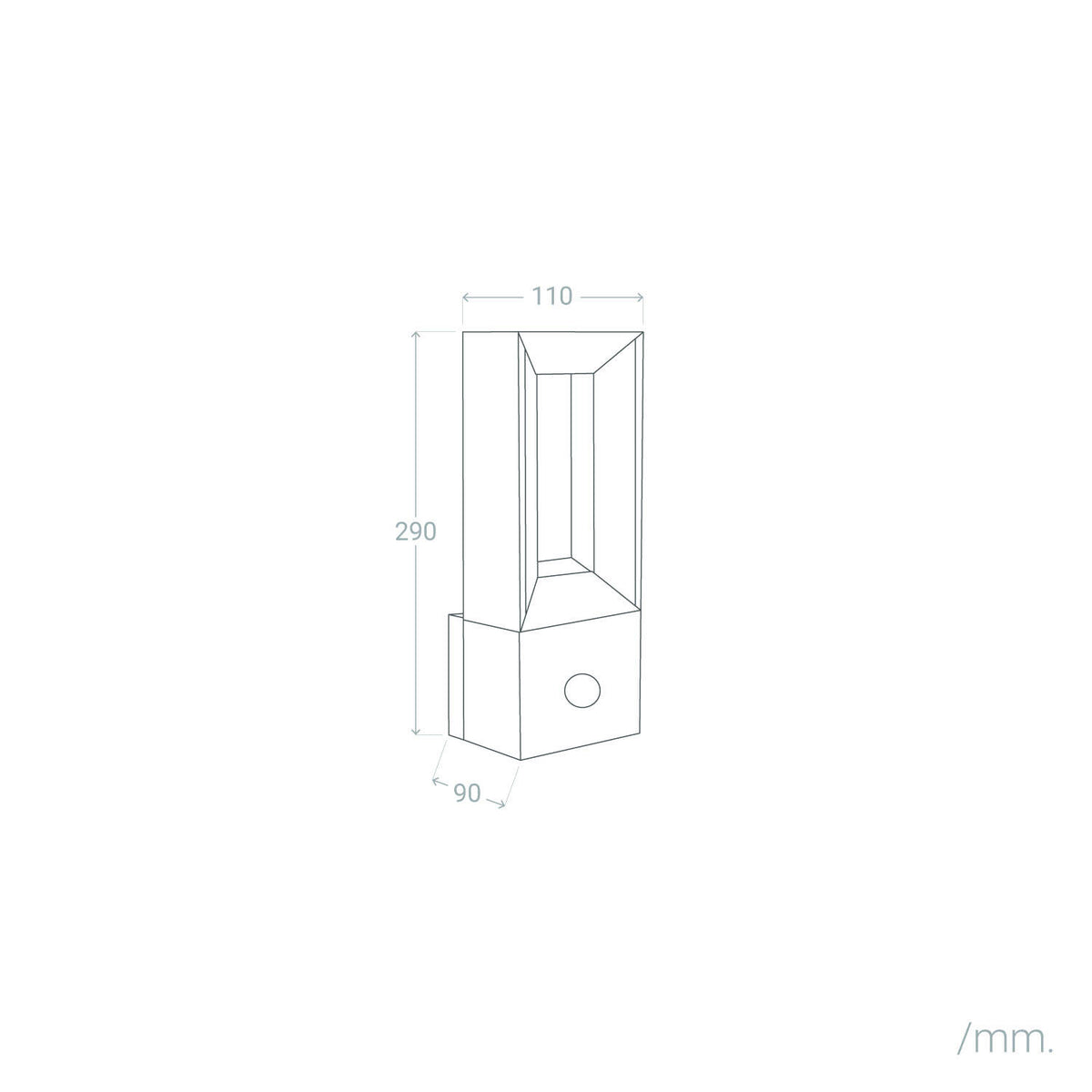 Aplique Pared Exterior LED Aluminio 10W Trimel Con sensor Movimiento