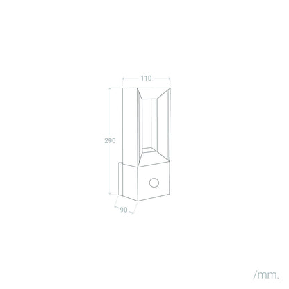 Aplique Pared Exterior LED Aluminio 10W Trimel Con sensor Movimiento