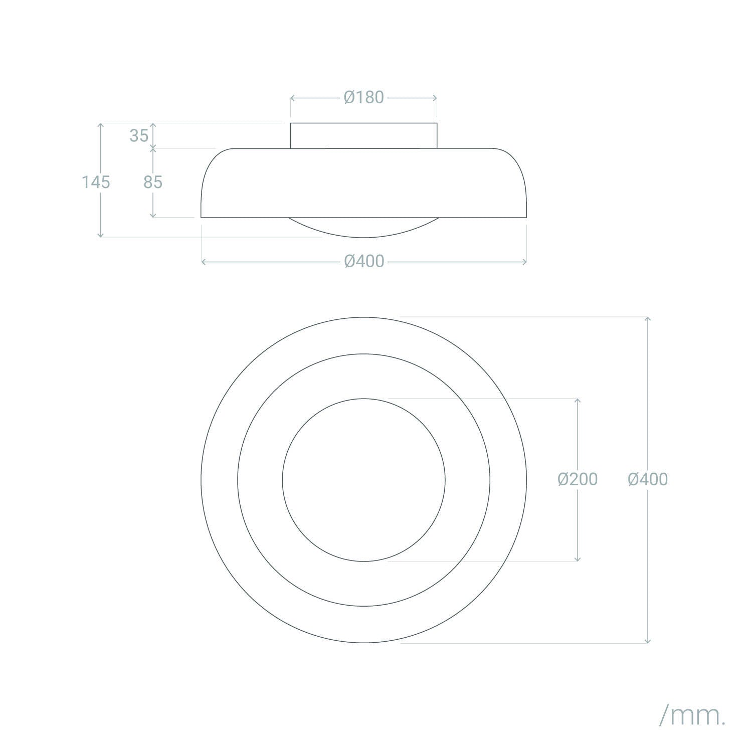 Plafón de Techo LED 20W Metal Duval