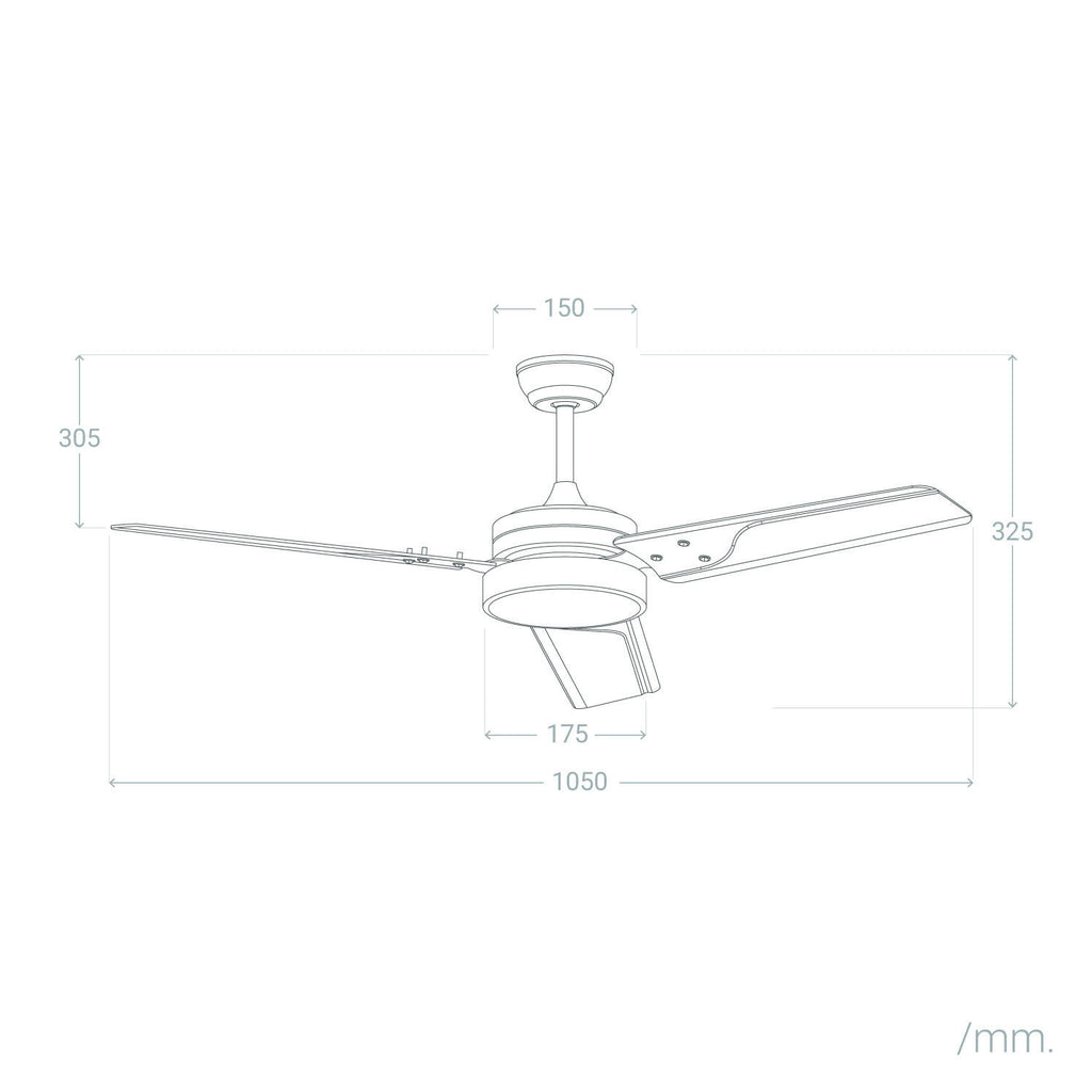 Ventilador de Techo Silencioso Vacker 105cm Motor DC para Exterior