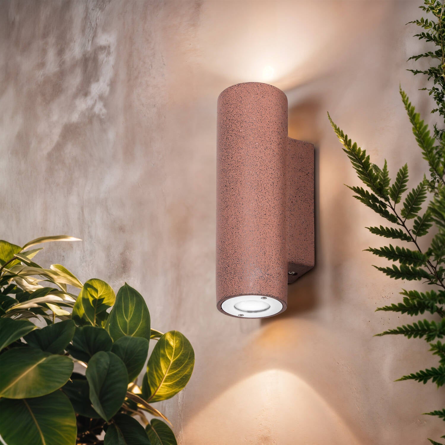 Aplique de Pared Exterior Cemento Iluminación Doble Cara Banjar Rond