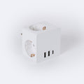 Adaptador Enchufe Triple Tipo F Schuko 2 USB + 1 USB-C