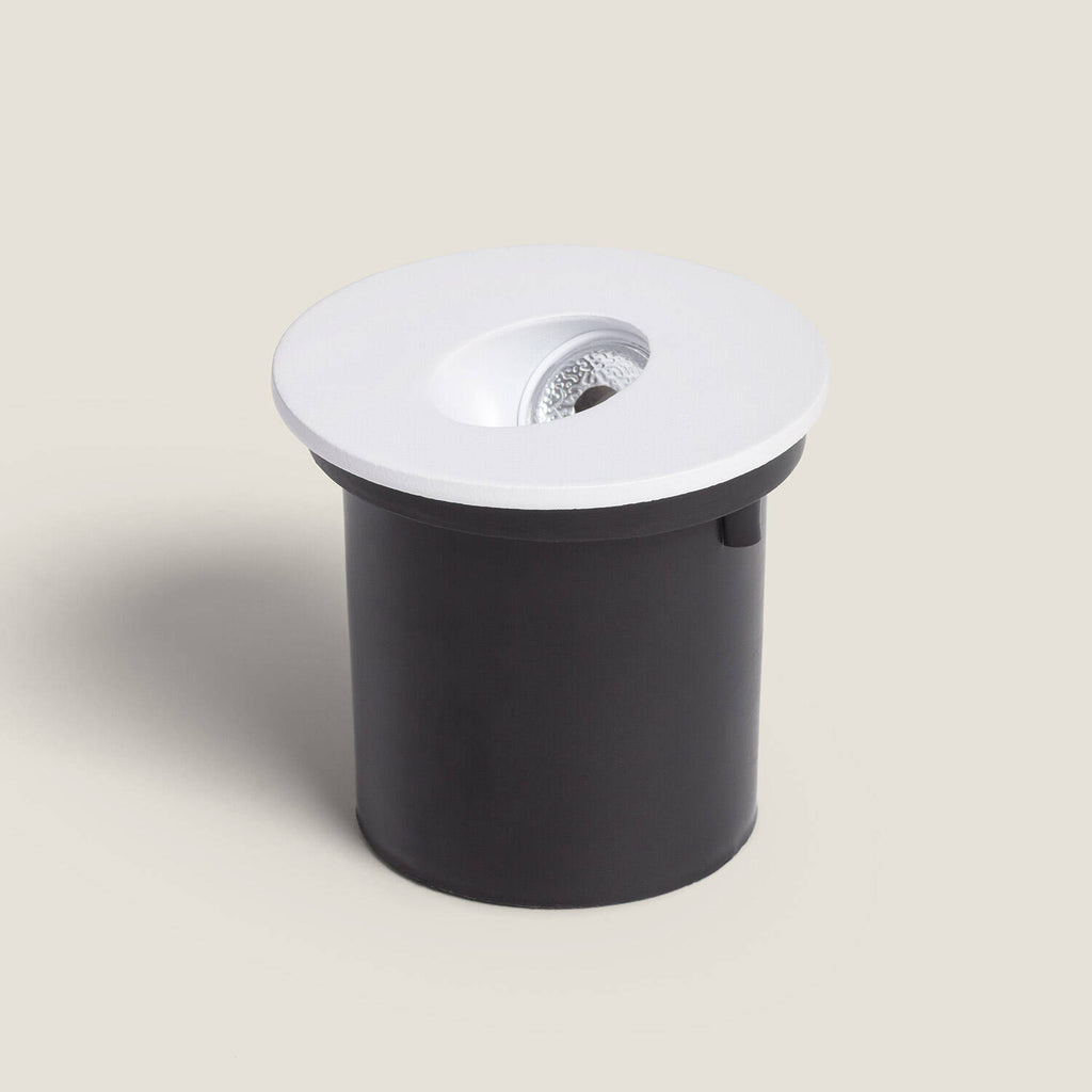 Baliza Exterior LED 3W Empotrable Pared Circular Negro Oval Adam