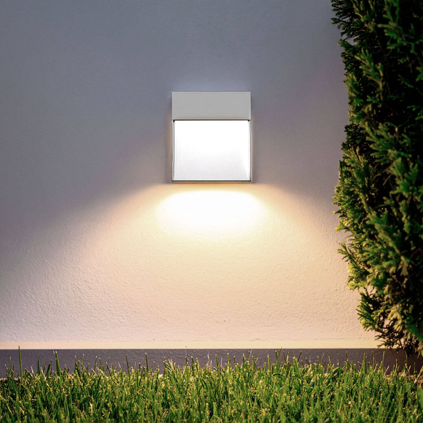 Baliza de Pared Exterior LED 3W CCT Seleccionable Aluminio Superficie Cuadrado Jade