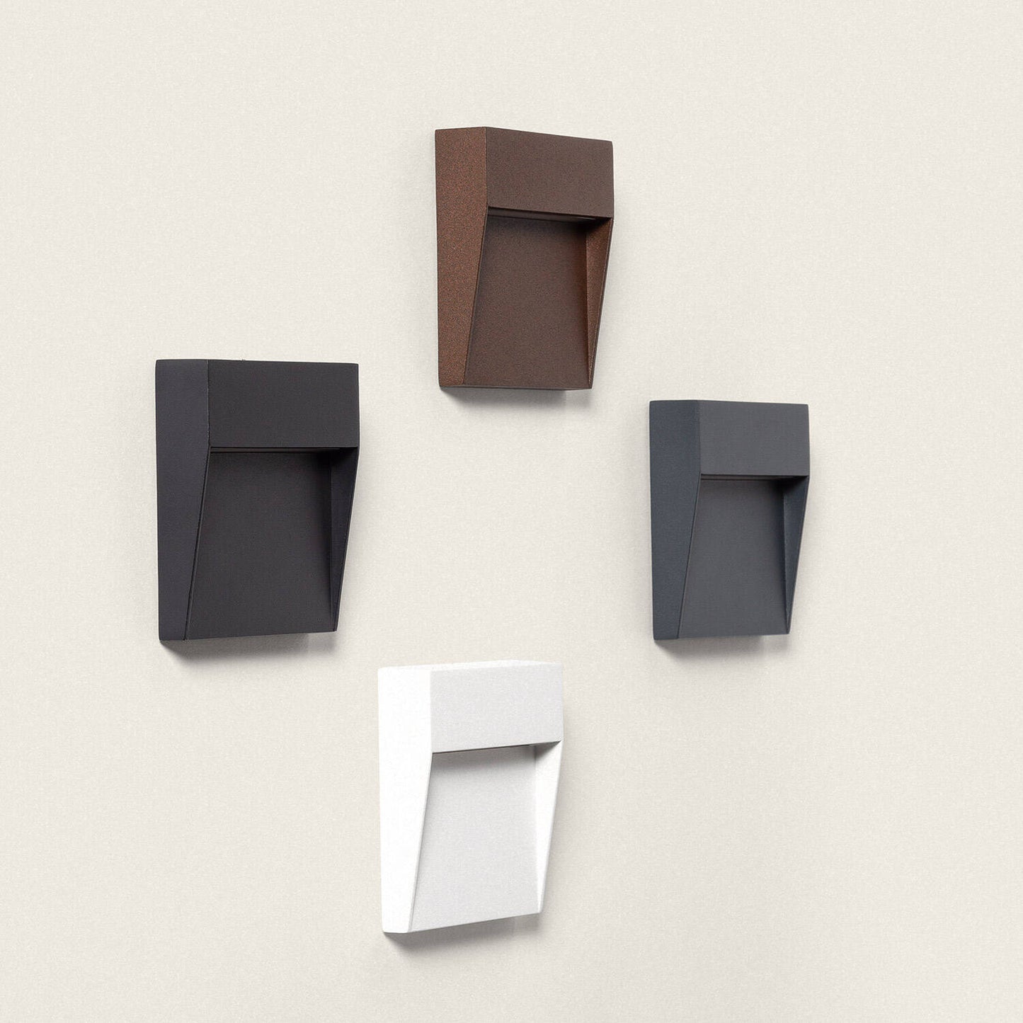 Baliza de Pared Exterior LED 3W CCT Seleccionable Aluminio Superficie Cuadrado Jade