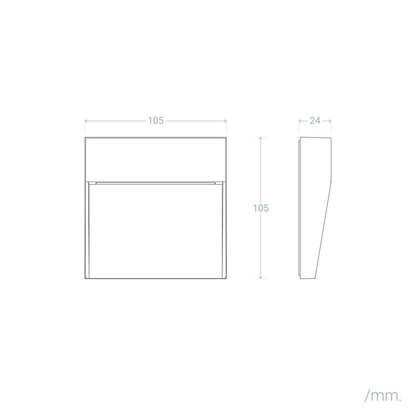 Baliza de Pared Exterior LED 3W CCT Seleccionable Aluminio Superficie Cuadrado Jade
