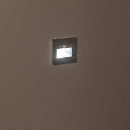 Baliza de Pared LED 1.5 W Empotrable con Sensor PIR Bark Gris