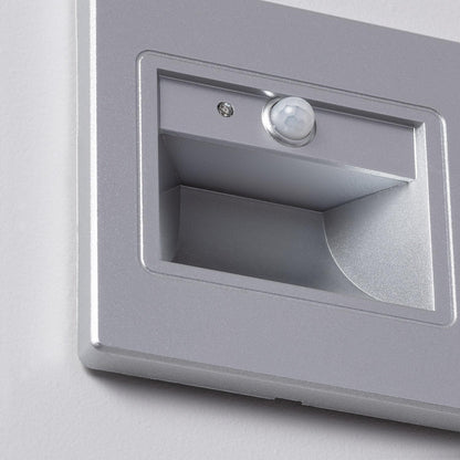 Baliza de Pared LED 1.5 W Empotrable con Sensor PIR Bark Gris