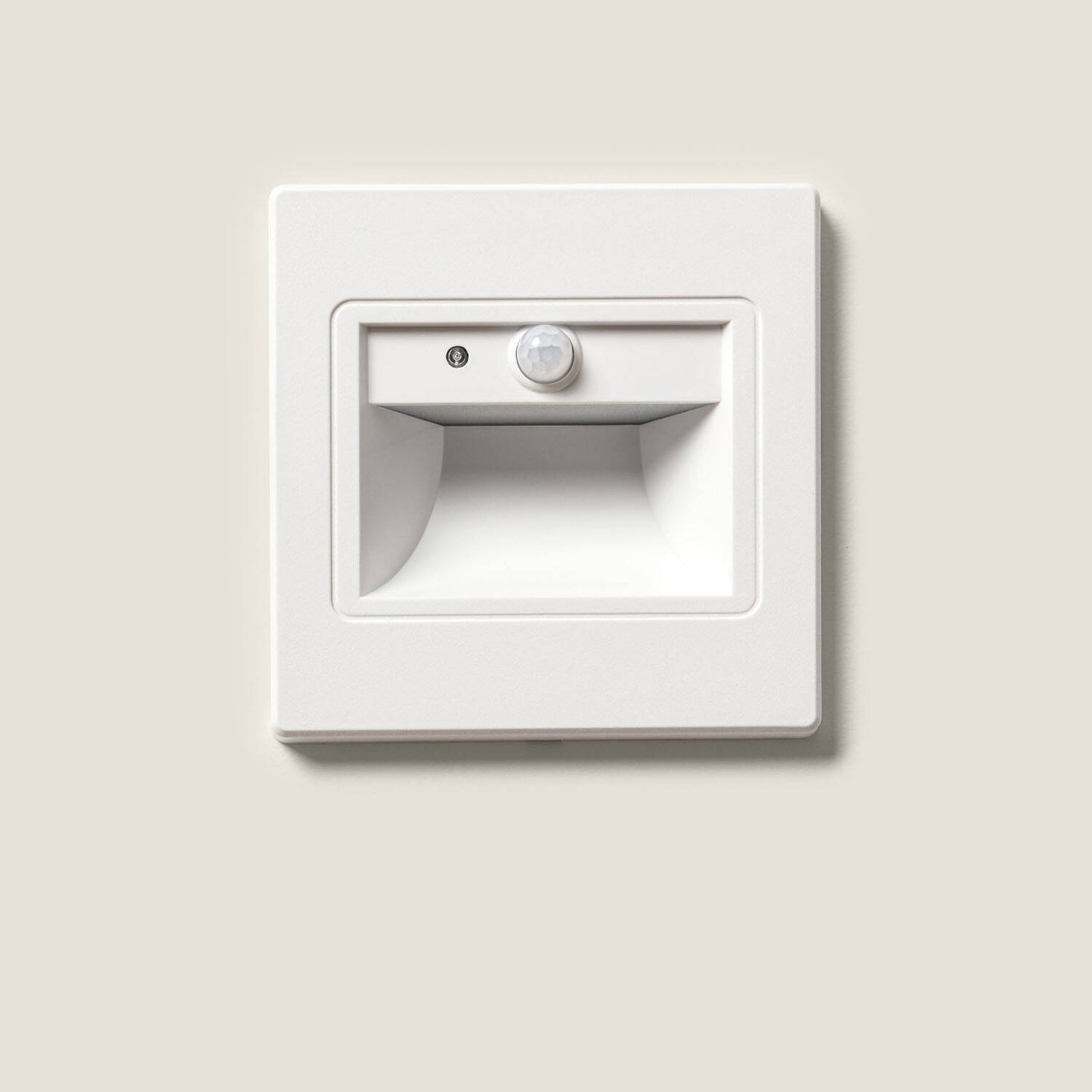 Baliza de Pared LED 1.5 W Empotrable con Sensor PIR y Crepuscular Bark Blanco