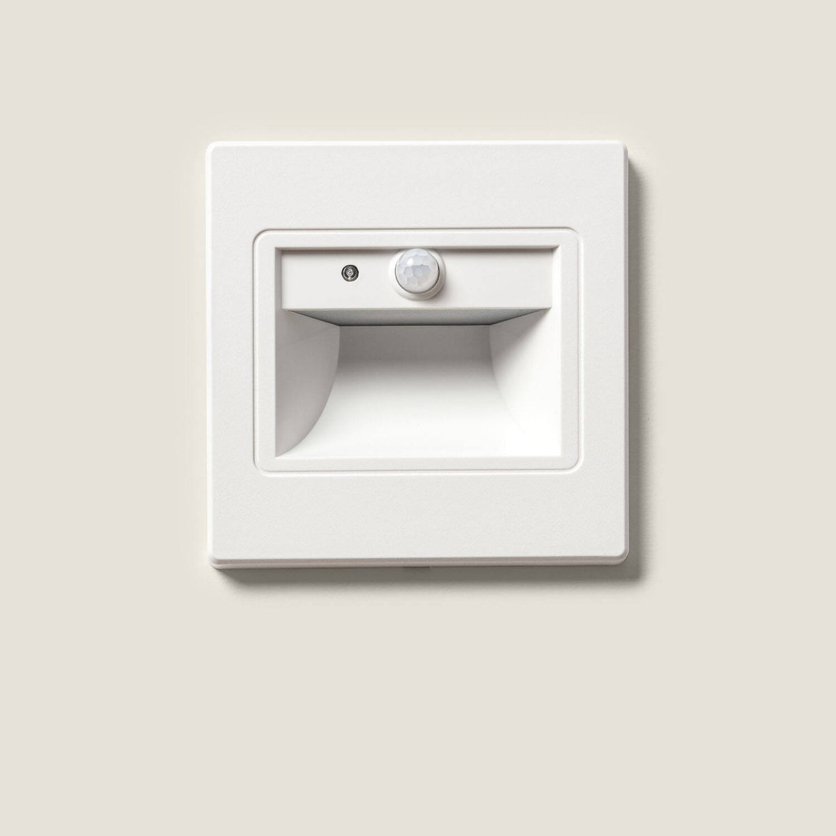 Baliza de Pared LED 1.5 W Empotrable con Sensor PIR y Crepuscular Bark Blanco