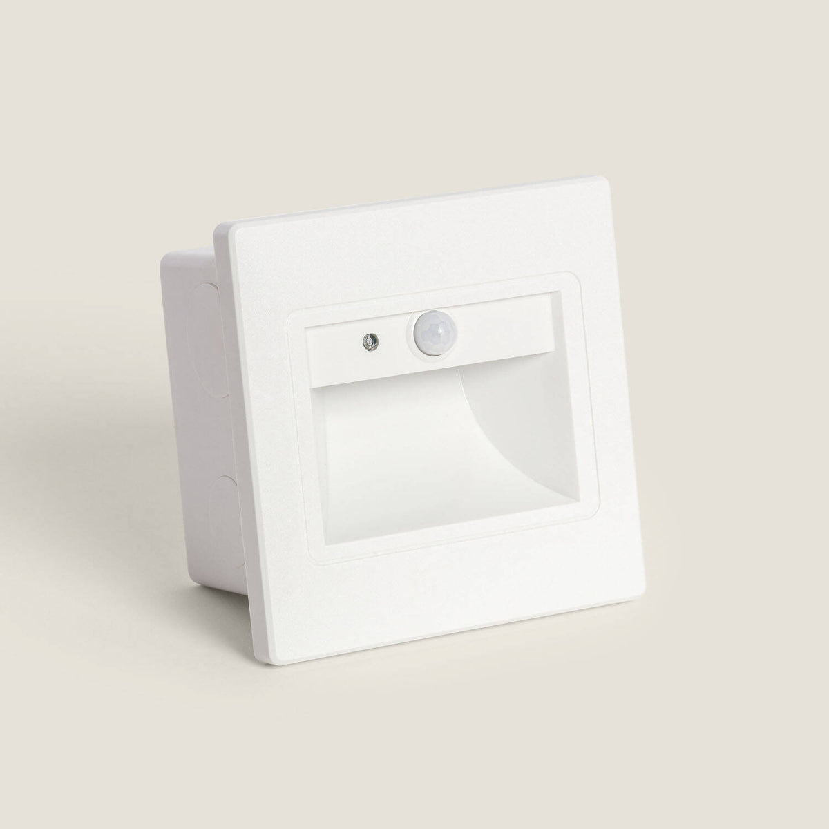 Baliza de Pared LED 1.5 W Empotrable con Sensor PIR y Crepuscular Bark Blanco