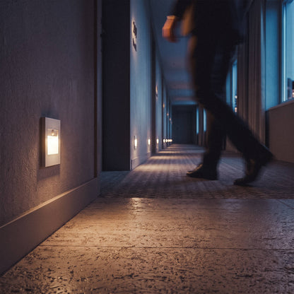 Baliza de Pared LED 1.5 W Empotrable con Sensor PIR y Crepuscular Bark Blanco