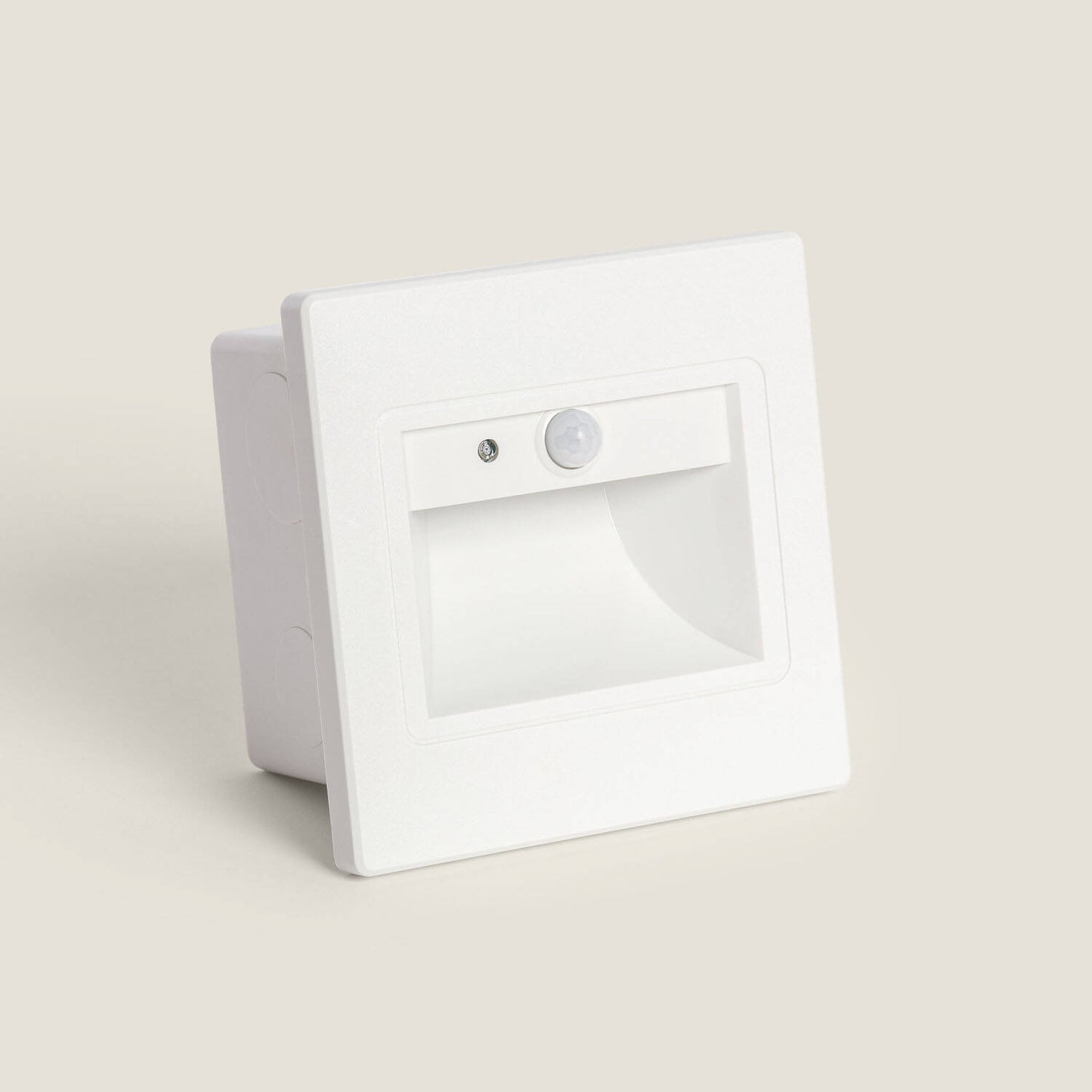Baliza de Pared LED 1.5 W Empotrable con Sensor PIR y Crepuscular Bark Blanco