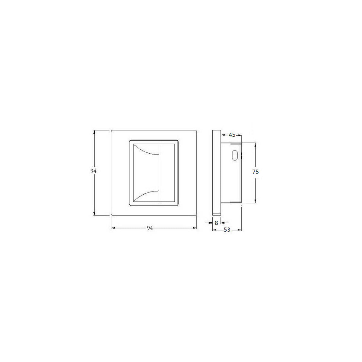 Baliza de Pared LED 1.5W Empotrable con Sensor PIR Bark Negro