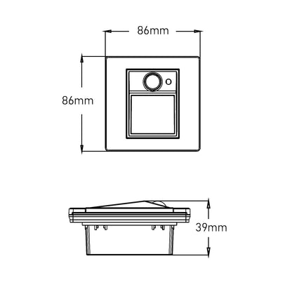 Baliza de Pared LED Empotrable con Sensor PIR y Crepuscular Olite para Caja Universal