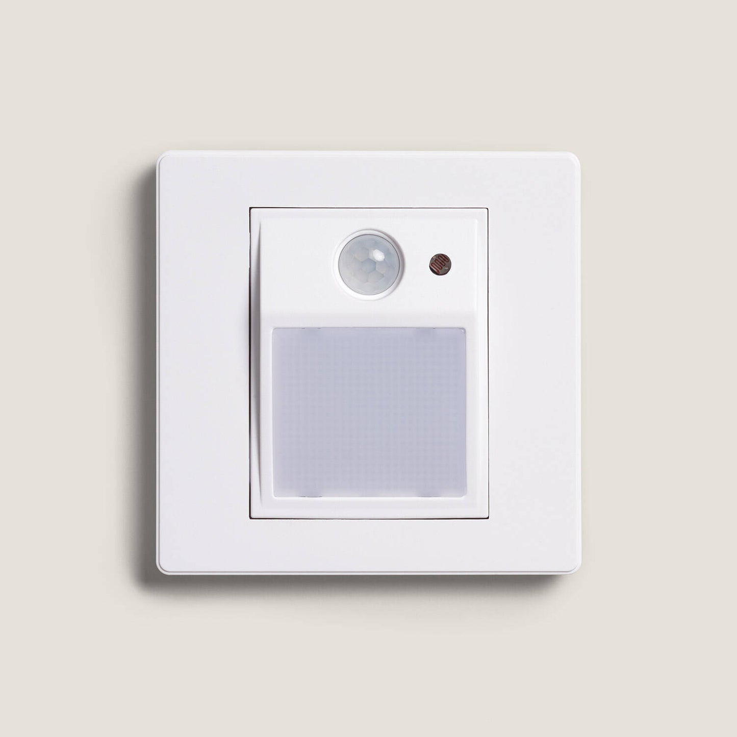 Baliza de Pared LED Empotrable con Sensor PIR y Crepuscular Olite para Caja Universal
