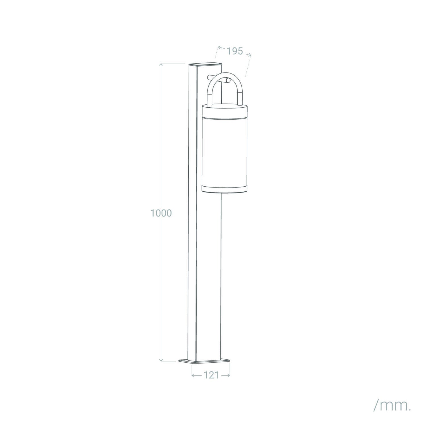 Baliza de Pie Exterior 100cm Aluminio Benny
