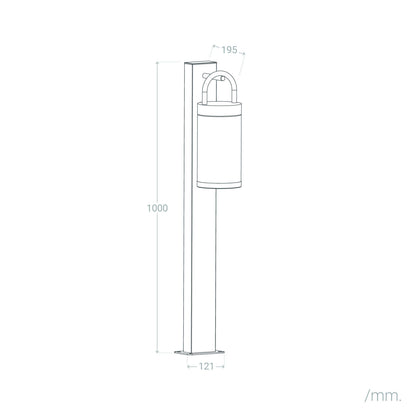 Baliza de Pie Exterior 100cm Aluminio Benny