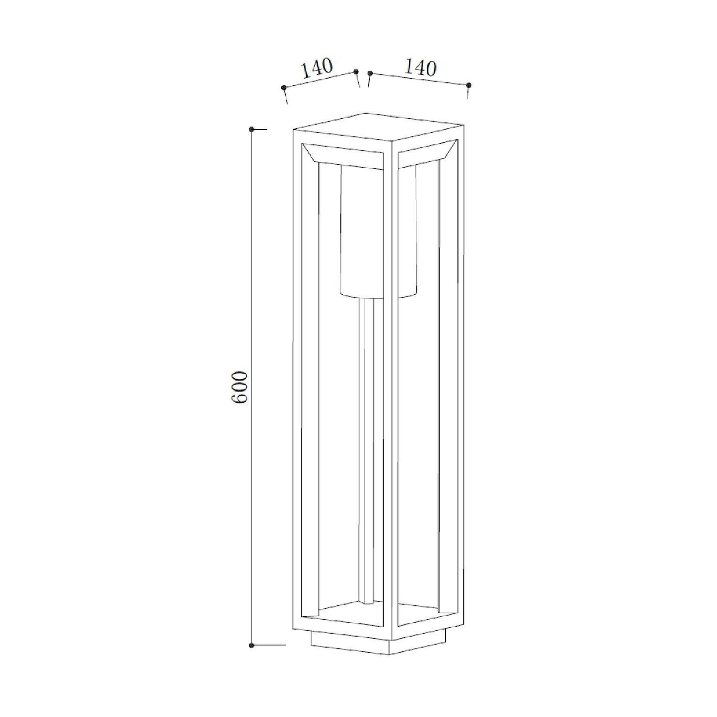 Baliza de Pie Exterior 60cm Aluminio Trenol