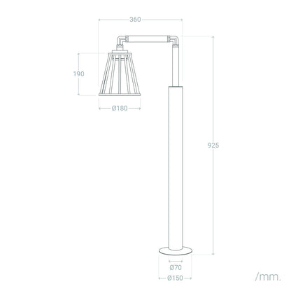 Baliza de Pie Exterior LED 6W 95cm Aluminio Bradda