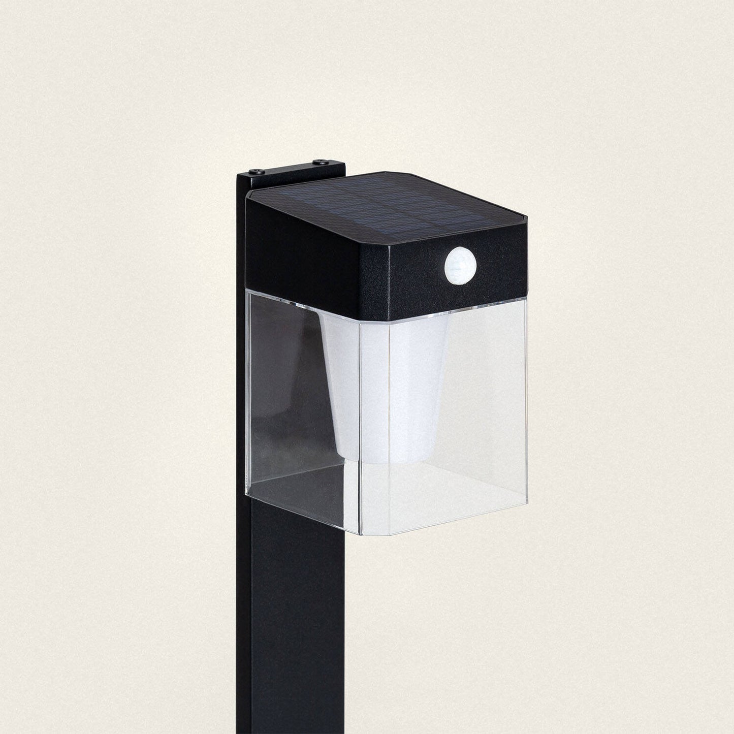 Baliza de Pie Exterior Solar LED 1,5W 46cm Aluminio con Sensor de Movimiento Efren Square