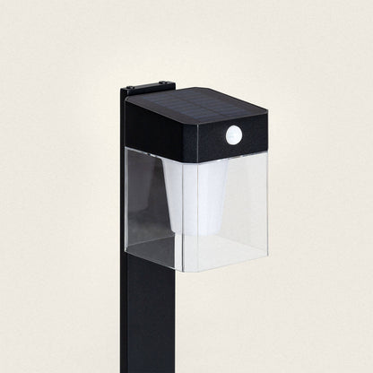 Baliza de Pie Exterior Solar LED 1,5W 46cm Aluminio con Sensor de Movimiento Efren Square