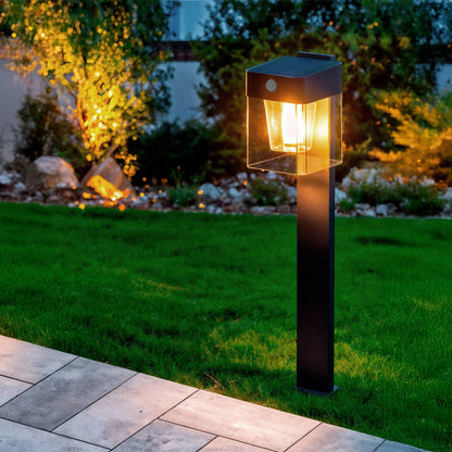Baliza de Pie Exterior Solar LED 1,5W 46cm Aluminio con Sensor de Movimiento Efren Square