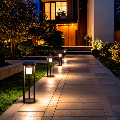 Baliza de Pie Exterior Solar LED 2W 40cm Aluminio con Sensor de Movimiento Eneko