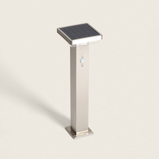 Baliza de Pie Exterior Solar LED 5W 50cm Acero Inoxidable con Sensor de Movimiento Barton Square