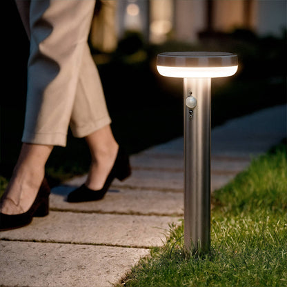 Baliza de Pie Exterior Solar LED 5W 50cm Acero Inoxidable con Sensor de Movimiento Barton