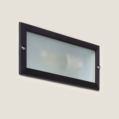 Baliza Exterior Empotrable Pared Aluminio para Bombilla E27