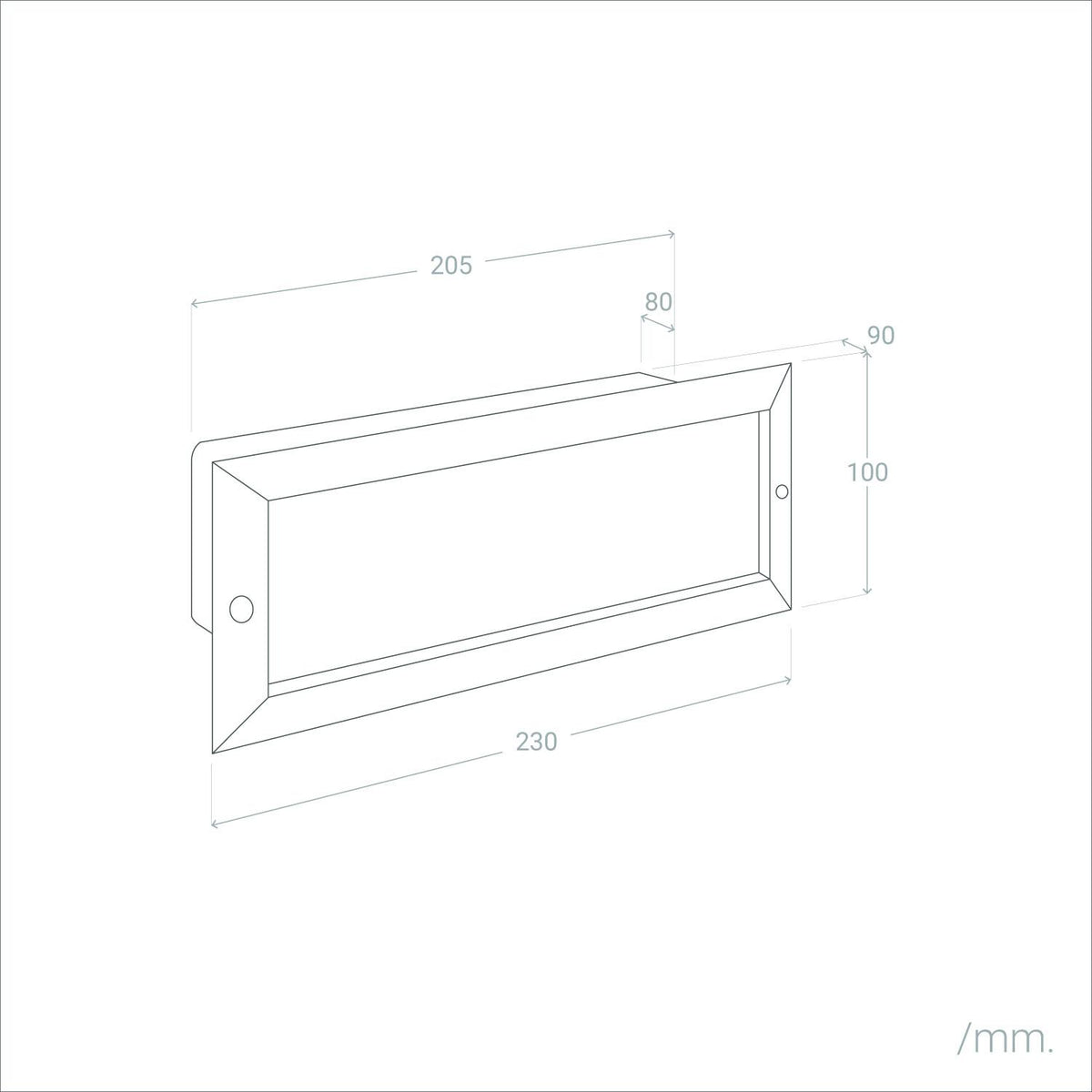 Baliza Exterior Empotrable Pared Aluminio para Bombilla E27