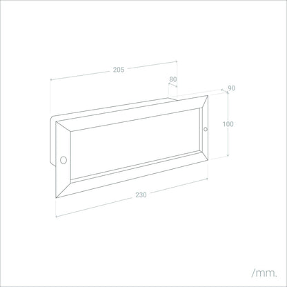 Baliza Exterior Empotrable Pared Aluminio para Bombilla E27