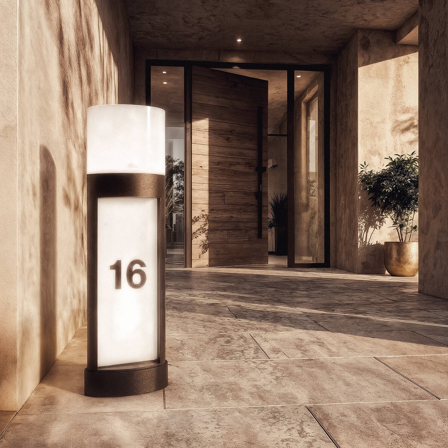 Baliza Exterior LED 10W Superficie Pie 50cm Aluminio para Numeración de Vivienda Mulham