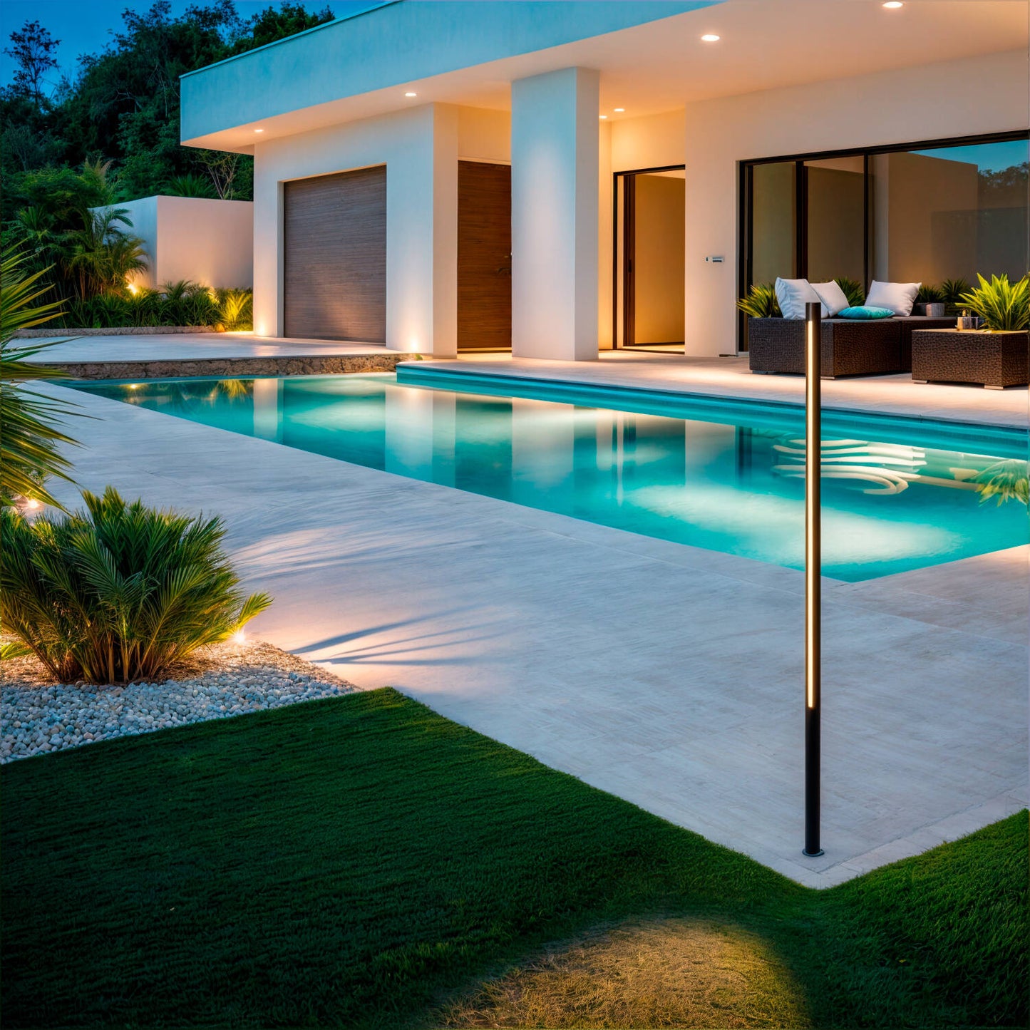 Baliza Exterior LED 12-24W 80-160 cm con Pincho Calax