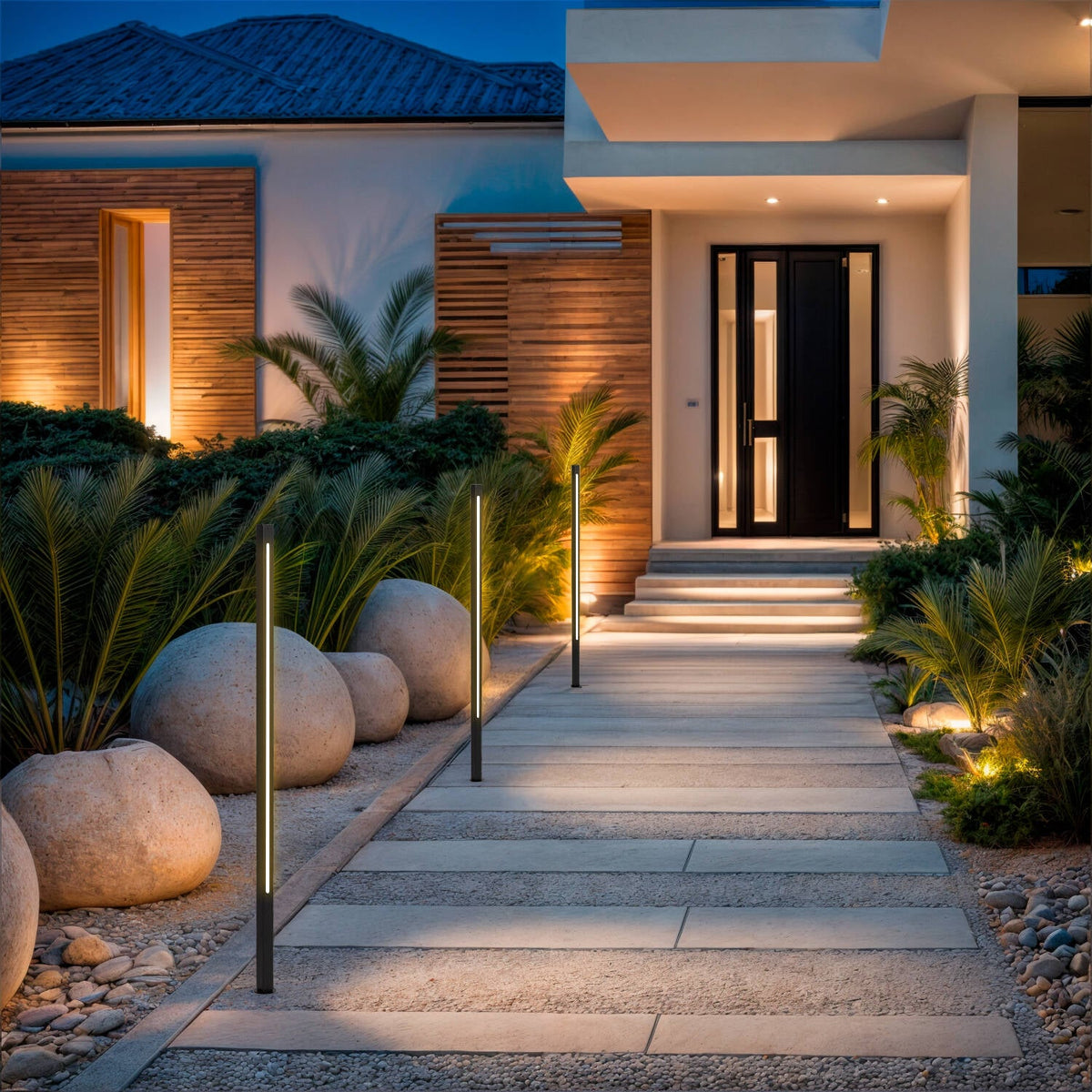 Baliza Exterior LED 12-24W 80-160 cm con Pincho Calax