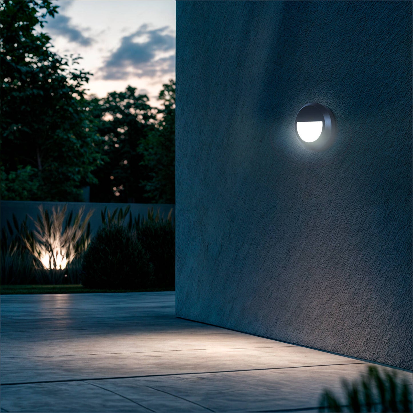 Baliza Exterior LED Superficie Pared Circular Antracita Edulis